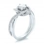 14k White Gold 14k White Gold Custom Diamond Engagement Ring - Three-Quarter View -  100438 - Thumbnail