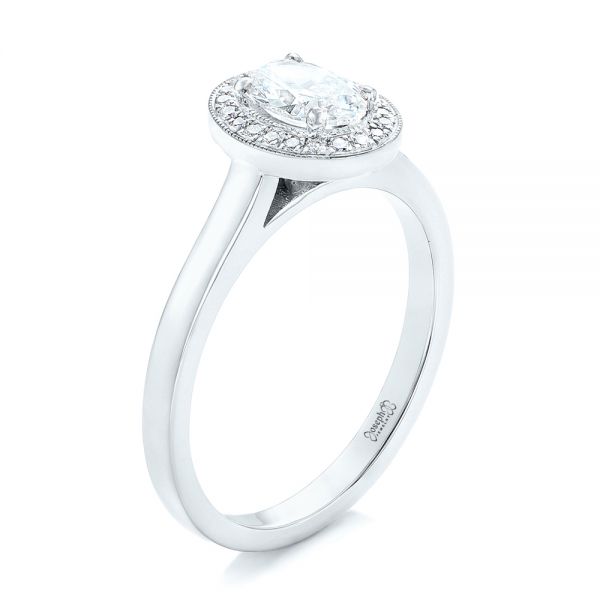 Platinum Platinum Custom Diamond Engagement Ring - Three-Quarter View - 102432