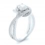 18k White Gold 18k White Gold Custom Diamond Engagement Ring - Three-Quarter View -  102833 - Thumbnail