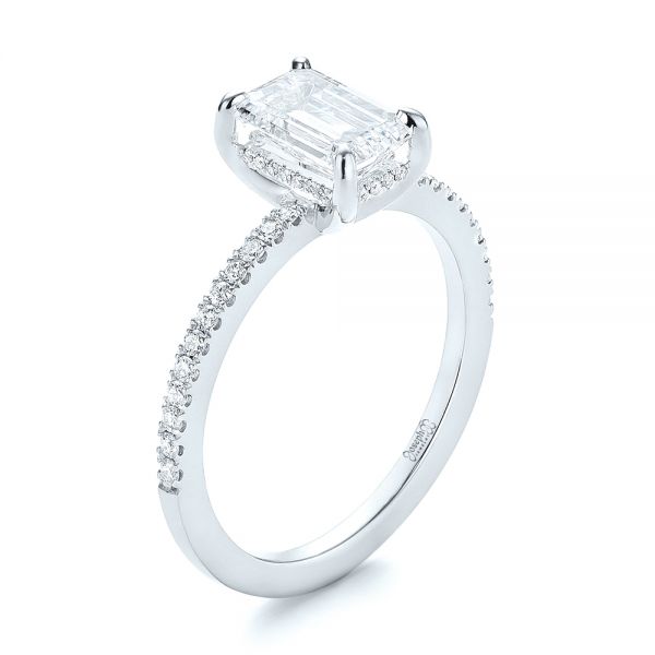 Platinum Platinum Custom Diamond Engagement Ring - Three-Quarter View - 103471