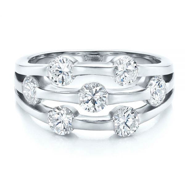 18k White Gold 18k White Gold Custom Diamond Engagement Ring - Flat View -  100249