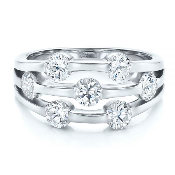 Platinum Platinum Custom Diamond Engagement Ring - Flat View - 100249