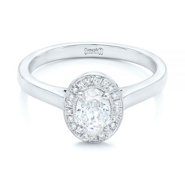Platinum Platinum Custom Diamond Engagement Ring - Flat View - 102432