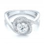 18k White Gold 18k White Gold Custom Diamond Engagement Ring - Flat View -  102833 - Thumbnail