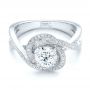 14k White Gold 14k White Gold Custom Diamond Engagement Ring - Flat View -  102833 - Thumbnail