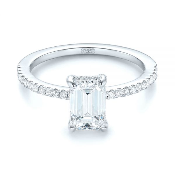 Platinum Platinum Custom Diamond Engagement Ring - Flat View - 103471