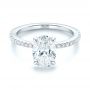 18k White Gold 18k White Gold Custom Diamond Engagement Ring - Flat View -  103550 - Thumbnail