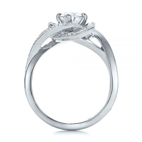18k White Gold 18k White Gold Custom Diamond Engagement Ring - Front View -  100438