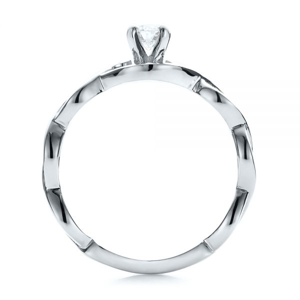 14k White Gold 14k White Gold Custom Diamond Engagement Ring - Front View -  100922