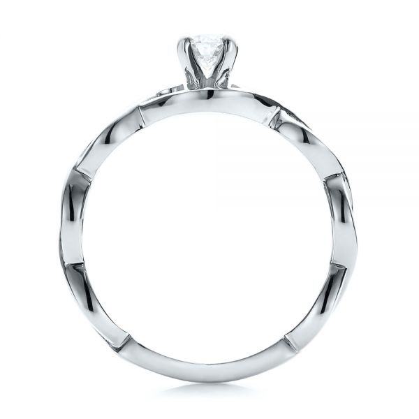18k White Gold 18k White Gold Custom Diamond Engagement Ring - Front View - 100922