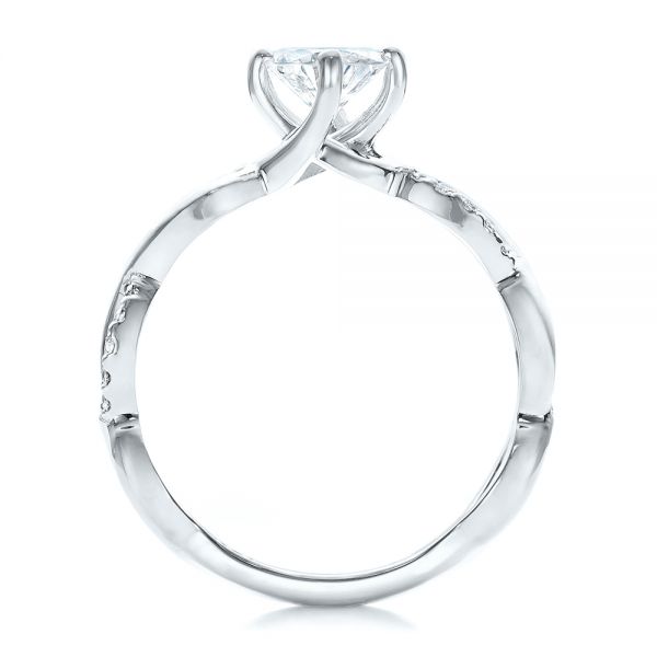 18k White Gold 18k White Gold Custom Diamond Engagement Ring - Front View -  102059