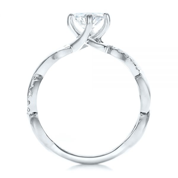 14k White Gold 14k White Gold Custom Diamond Engagement Ring - Front View - 102059