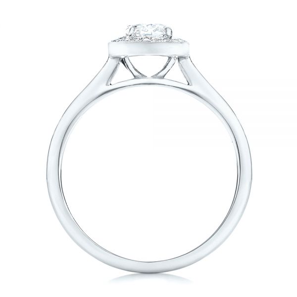 14k White Gold 14k White Gold Custom Diamond Engagement Ring - Front View -  102432
