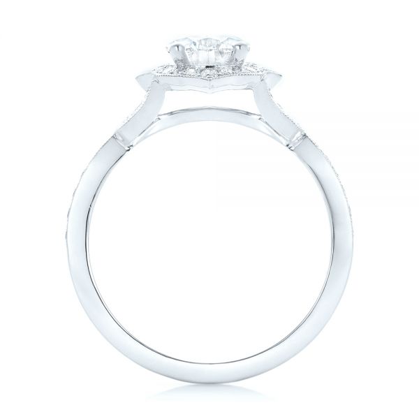 18k White Gold 18k White Gold Custom Diamond Engagement Ring - Front View -  102806