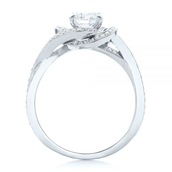 18k White Gold 18k White Gold Custom Diamond Engagement Ring - Front View -  102833