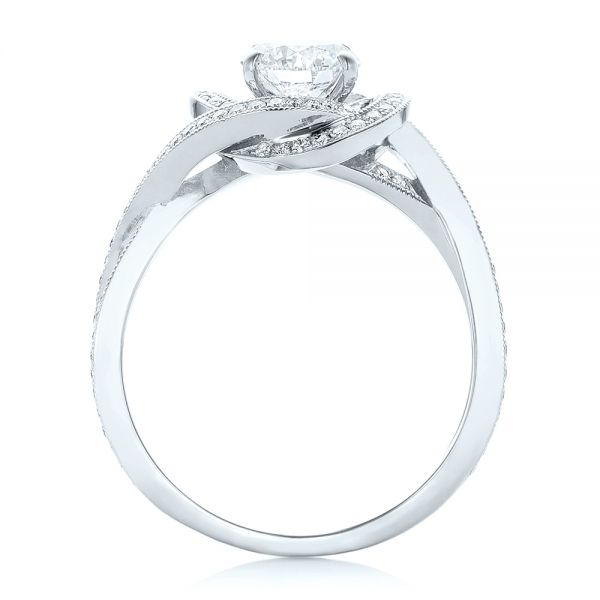 14k White Gold 14k White Gold Custom Diamond Engagement Ring - Front View - 102833