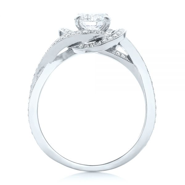 14k White Gold 14k White Gold Custom Diamond Engagement Ring - Front View -  102833