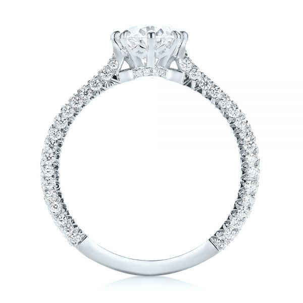 18k White Gold 18k White Gold Custom Diamond Engagement Ring - Front View -  103153