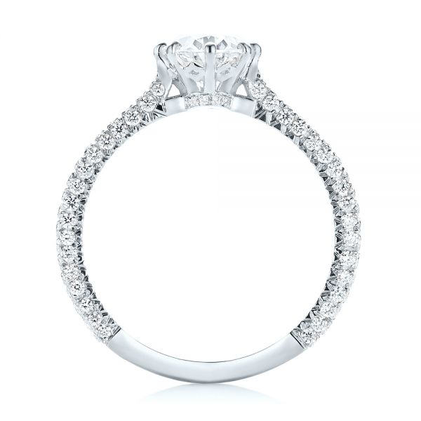 18k White Gold 18k White Gold Custom Diamond Engagement Ring - Front View - 103153