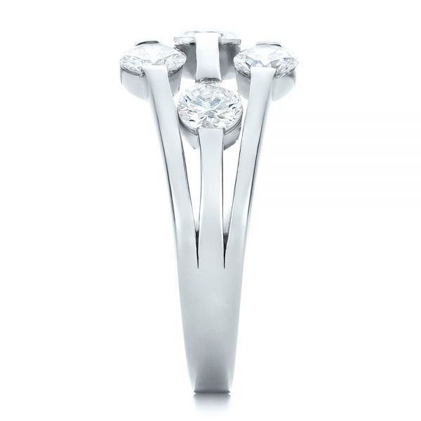 18k White Gold 18k White Gold Custom Diamond Engagement Ring - Side View -  100249