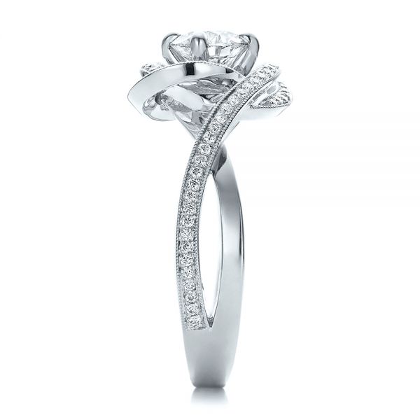 Platinum Platinum Custom Diamond Engagement Ring - Side View - 100438