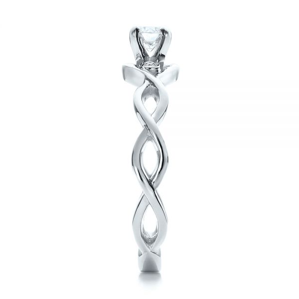 18k White Gold 18k White Gold Custom Diamond Engagement Ring - Side View - 100922
