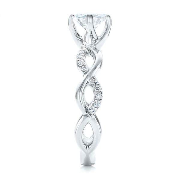 14k White Gold 14k White Gold Custom Diamond Engagement Ring - Side View - 102059