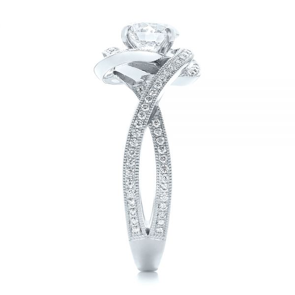 18k White Gold 18k White Gold Custom Diamond Engagement Ring - Side View -  102833