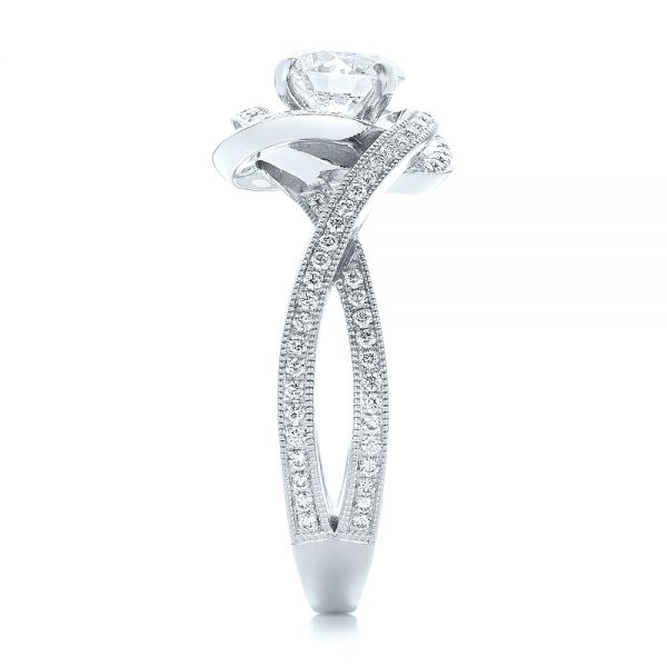 14k White Gold 14k White Gold Custom Diamond Engagement Ring - Side View -  102833