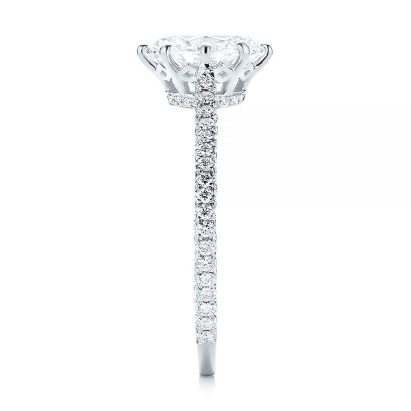 18k White Gold 18k White Gold Custom Diamond Engagement Ring - Side View - 103153
