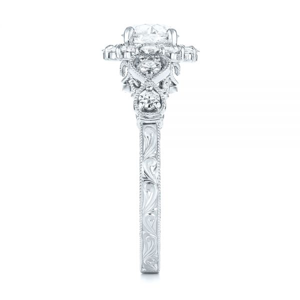14k White Gold 14k White Gold Custom Diamond Engagement Ring - Side View - 103600