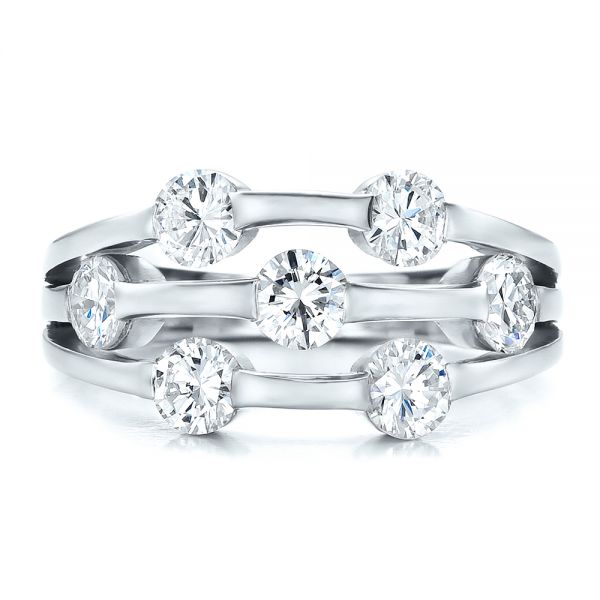 18k White Gold 18k White Gold Custom Diamond Engagement Ring - Top View -  100249