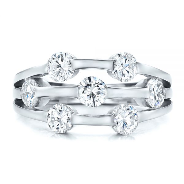 Platinum Platinum Custom Diamond Engagement Ring - Top View - 100249