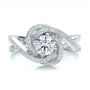 14k White Gold 14k White Gold Custom Diamond Engagement Ring - Top View -  100438 - Thumbnail