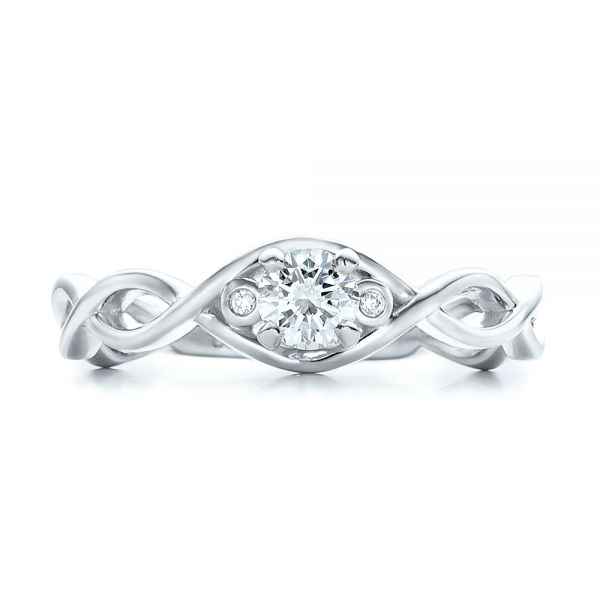  Platinum Platinum Custom Diamond Engagement Ring - Top View -  100922