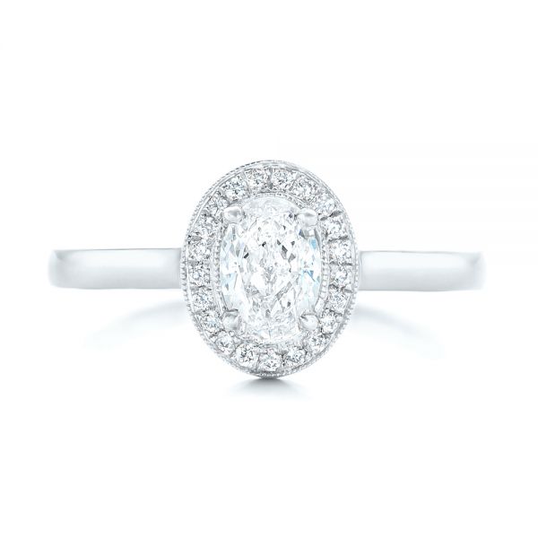 Platinum Platinum Custom Diamond Engagement Ring - Top View - 102432
