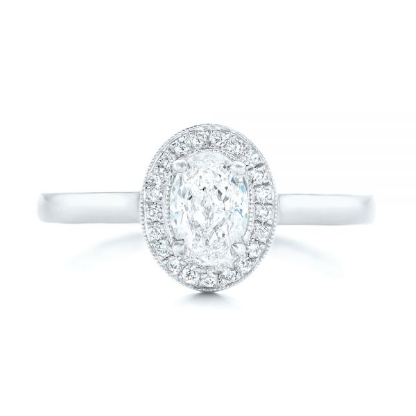 14k White Gold 14k White Gold Custom Diamond Engagement Ring - Top View -  102432