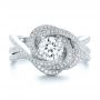 18k White Gold 18k White Gold Custom Diamond Engagement Ring - Top View -  102833 - Thumbnail