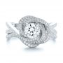 14k White Gold 14k White Gold Custom Diamond Engagement Ring - Top View -  102833 - Thumbnail