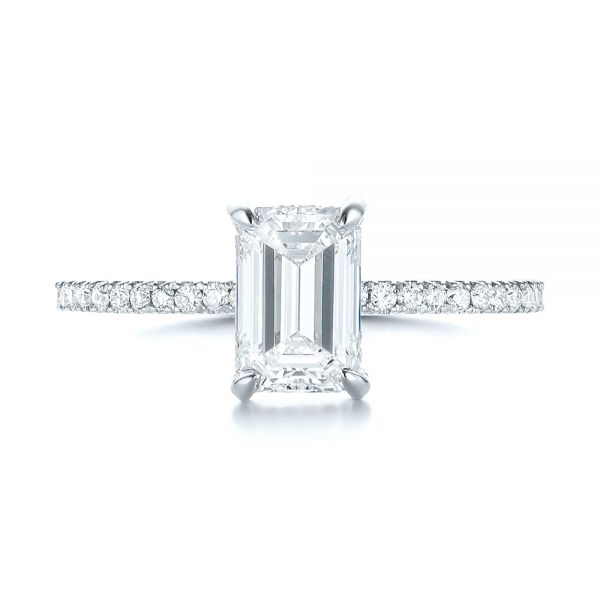 14k White Gold 14k White Gold Custom Diamond Engagement Ring - Top View -  103471