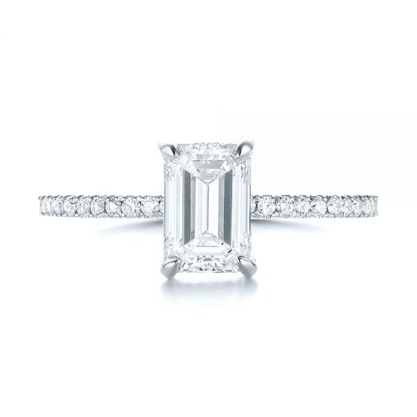 Platinum Platinum Custom Diamond Engagement Ring - Top View - 103471