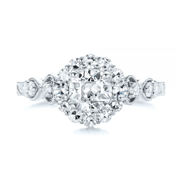  Platinum Platinum Custom Diamond Engagement Ring - Top View -  103600