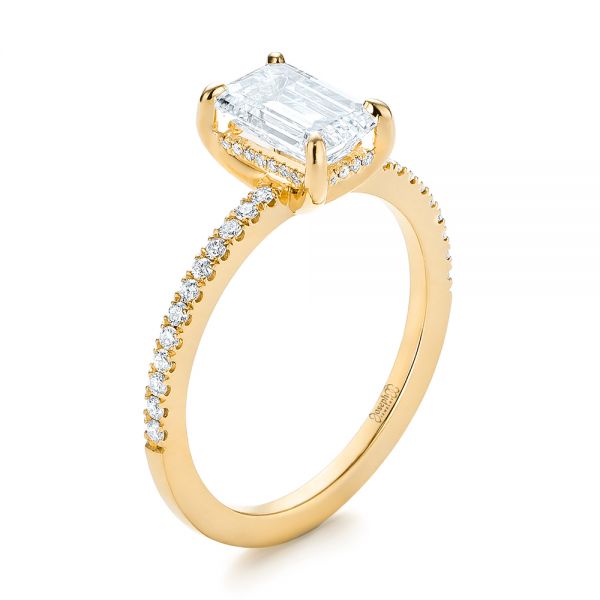 18k Yellow Gold 18k Yellow Gold Custom Diamond Engagement Ring - Three-Quarter View - 103471