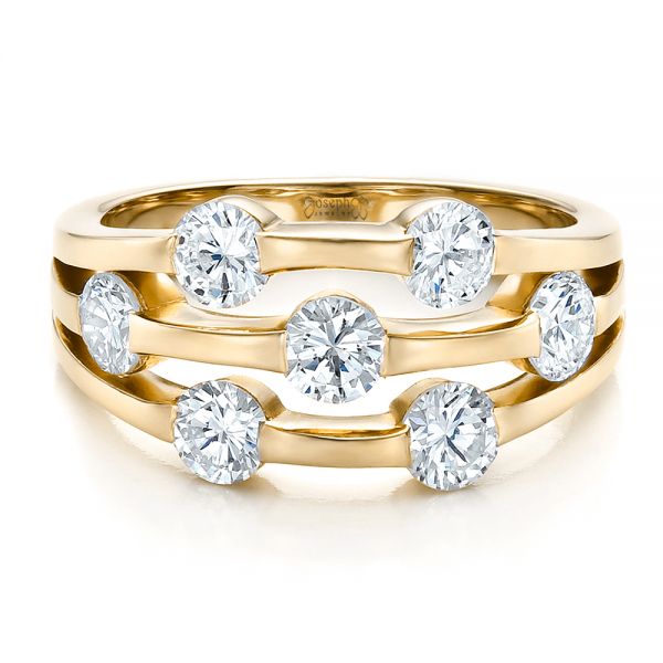 14k Yellow Gold 14k Yellow Gold Custom Diamond Engagement Ring - Flat View -  100249