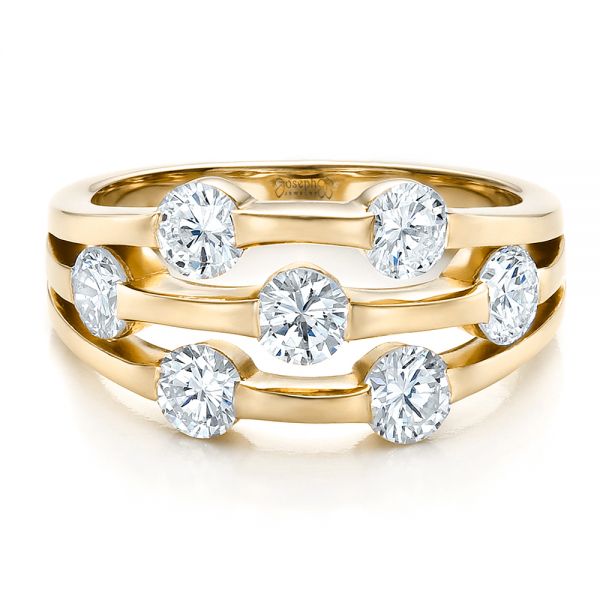 14k Yellow Gold 14k Yellow Gold Custom Diamond Engagement Ring - Flat View - 100249