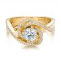 18k Yellow Gold 18k Yellow Gold Custom Diamond Engagement Ring - Flat View -  100438 - Thumbnail