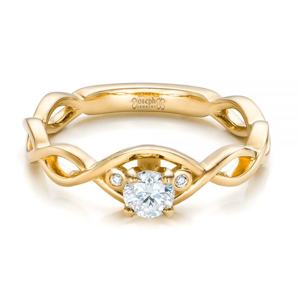 18k Yellow Gold 18k Yellow Gold Custom Diamond Engagement Ring - Flat View -  100922