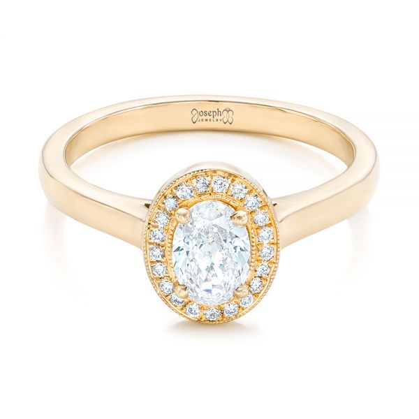 14k Yellow Gold 14k Yellow Gold Custom Diamond Engagement Ring - Flat View - 102432