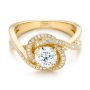 18k Yellow Gold 18k Yellow Gold Custom Diamond Engagement Ring - Flat View -  102833 - Thumbnail