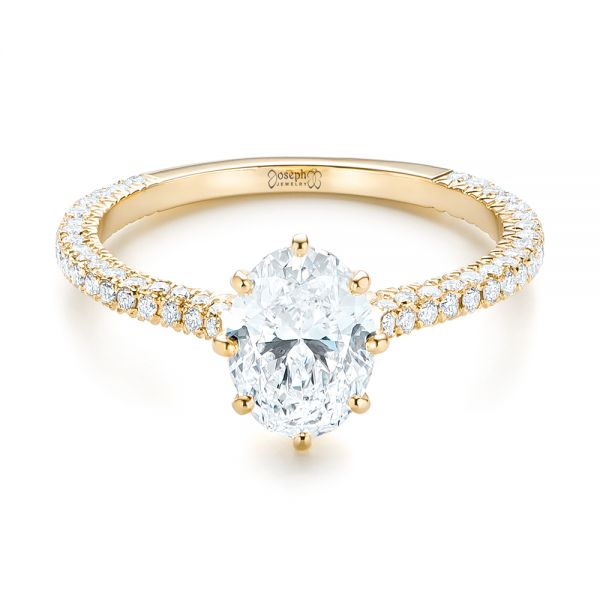 14k Yellow Gold 14k Yellow Gold Custom Diamond Engagement Ring - Flat View -  103153